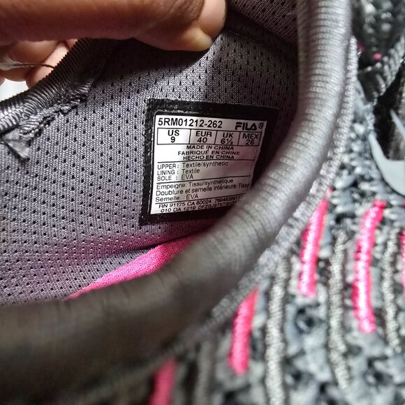 Fila Gray Women's Running Sneakers W Pink Accents - Memory Backlash 20 Size 9 - Picture 6 of 10